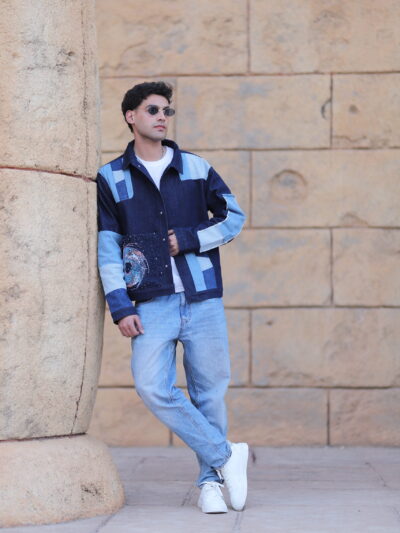 Blue Sky Vortex Unisex Denim Jacket